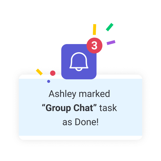 An icon of notifications, used to manage work.